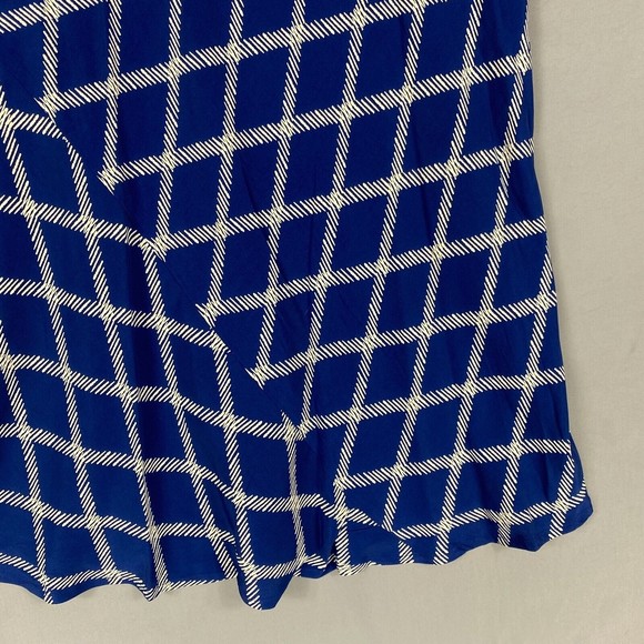 Ava & Viv Skirt Womens Plus 2x Blue Satin Midi A Line Elastic Waist Lightweight - Picture 9 of 11